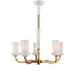 Visual Comfort All Aglow Small White Glass Chandelier in Soft Brass