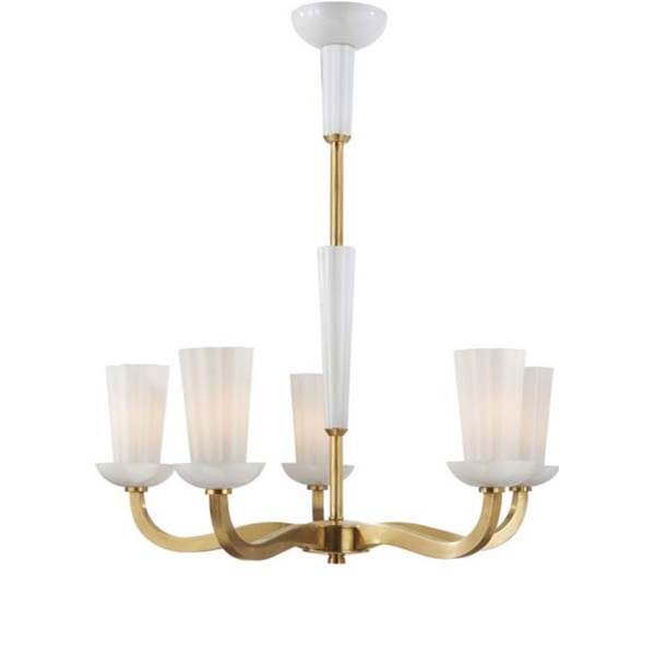 Visual Comfort All Aglow Small White Glass Chandelier