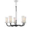 Visual Comfort All Aglow Small White Glass Chandelier in Bronze