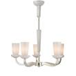 Visual Comfort All Aglow Small White Glass Chandelier in Soft Silver