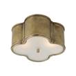Visual Comfort Basil Small Flush Mount with Frosted Glass in Natural Brass