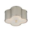 Visual Comfort Basil Small Flush Mount with Frosted Glass in Polished Nickel