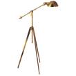 Visual Comfort Pimlico Tripod Boom-Arm Pharmacy Floor Lamp in Ant in Antique Burnished Brass
