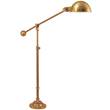 Visual Comfort Edwardian Simpson Boom-Arm Floor Lamp in Antique Nickel in Antique Burnished Brass