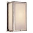 Visual Comfort Mercer Short Box Light Sconce with White Glass in Polished Nickel
