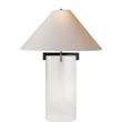 Visual Comfort Brooks Table Lamp with Natural Paper Shade in Aged Iron