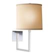 Visual Comfort Aspect Large Articulating Sconce with Ivory Linen Shade in Soft Silver