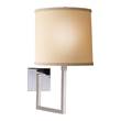 Visual Comfort Aspect Large Articulating Sconce with Ivory Linen Shade in Polished Nickel