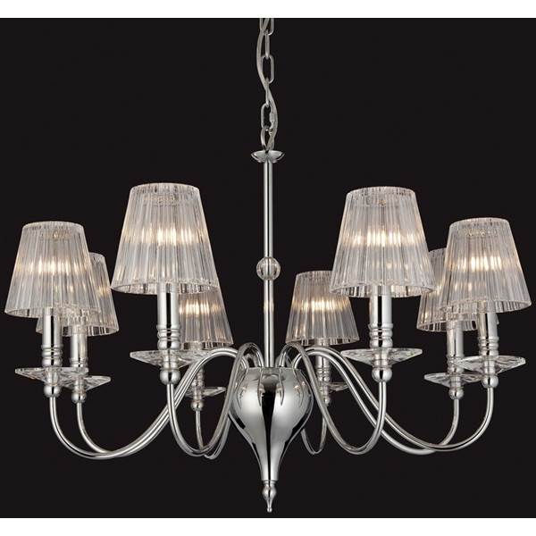 Firstlight Grace Chrome 8 Light Fitting Moulded Clear Glass