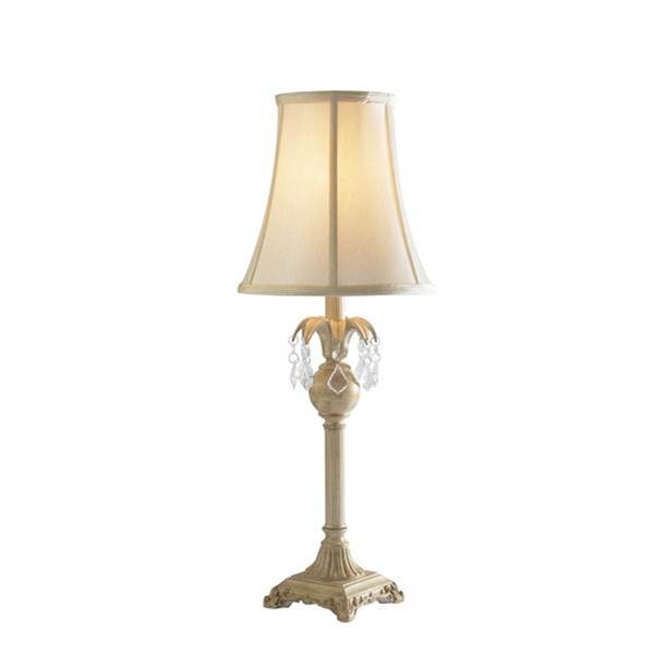 Dar Regalia Ornate Wooden Table Lamp With Crystal Decoration