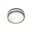 Dar Cyro Small Round Flush Mount with Opal Glass Polished Chrome IP44 in Stainless Steel