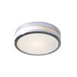 Dar Cyro Small Round Flush Mount with Opal Glass Polished Chrome IP44 in Polished Chrome