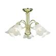 Dar Doublet 5-Light Semi Flush with Glass Shade in Polished Brass