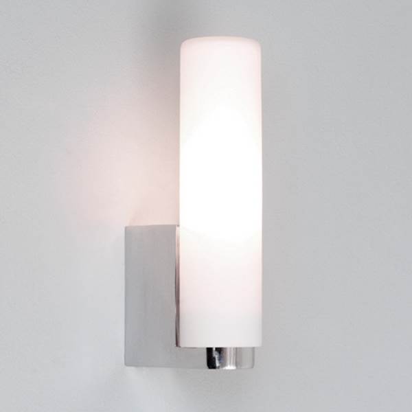 Astro Tulsa Wall Light, Polished Chrome Tube, Frosted Glass