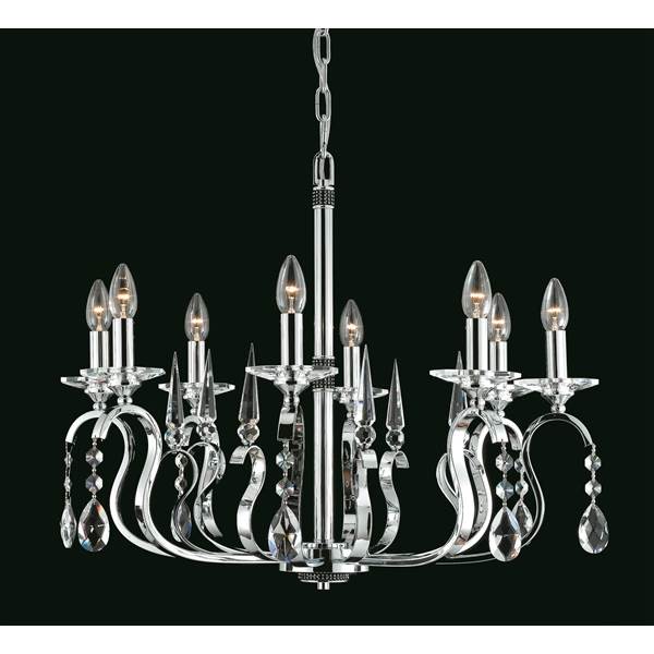 Impex RHINESTONE 8 Light Chandelier with Crystal Leads