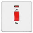 LightwaveRF 45A D.P. Switch with Neon - Single Plate in White