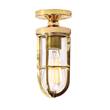 Mullan Lighting Oregon A Clear Glass Flush Ceiling Fitting IP65 in Polished Brass