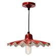Mullan Lighting Ardle Modern Factory Pendant with Powder Coated Aluminium in Red