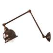 Mullan Lighting Dale Poster Wall Light with Swivel Arm in Antique Brass