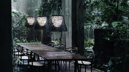 Various outdoor lighting fixtures displayed