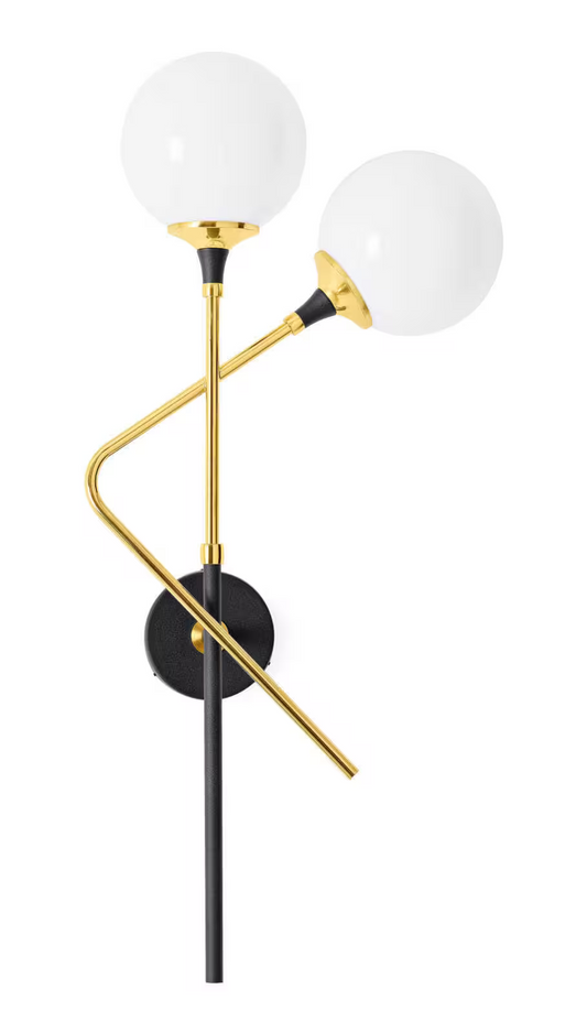 Galassia Double Wall Light in Gold & White