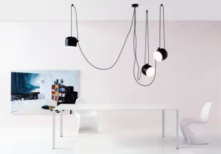 String Light 12mt Cable Sphere Head LED Pendant with Soft Touch Black