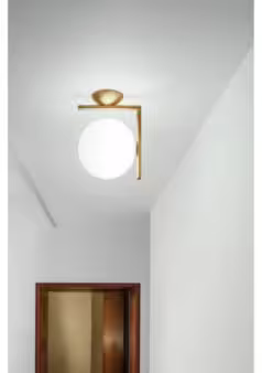 IC T1 Low Chrome Steel Table Lamp with Blown Glass Opal Diffuser