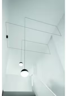String Light 12mt Cable Sphere Head LED Pendant with Soft Touch Black