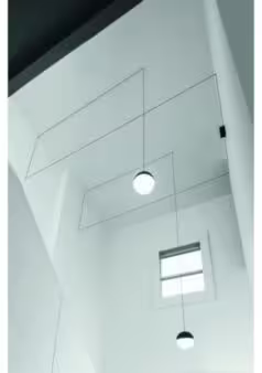 String Light 12mt Cable Sphere Head LED Pendant with Soft Touch Black