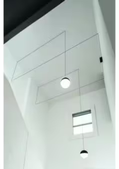 String Light 12mt Cable Sphere Head LED Pendant with Soft Touch Black