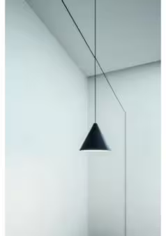String Light 12mt Cable Cone Head LED Pendant with Soft Touch Black