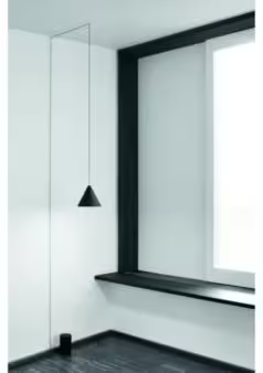 String Light 12mt Cable Cone Head LED Pendant with Soft Touch Black