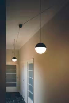 String Light 12mt Cable Sphere Head LED Pendant with Soft Touch Black
