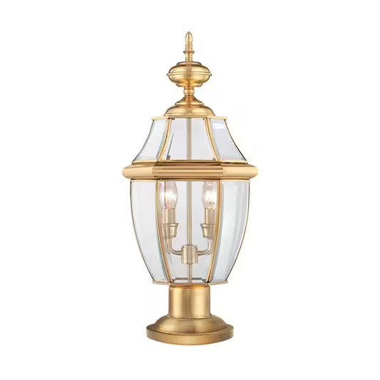 Newbury Two-Light Clear Glass Pedestal