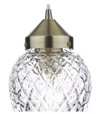 Agatha 1-Light Adjustable Glass Pendant