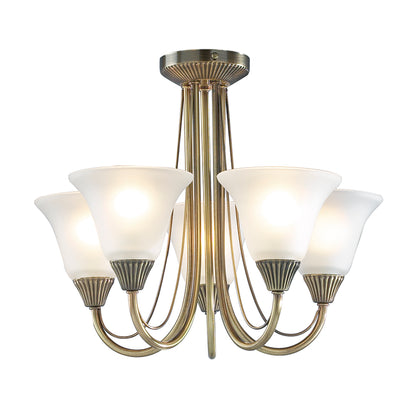 Dar Boston 5-Light Semi-Flush Ceiling Light