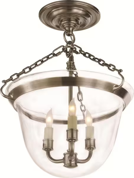 Country Semi-Flush Bell Jar Lantern