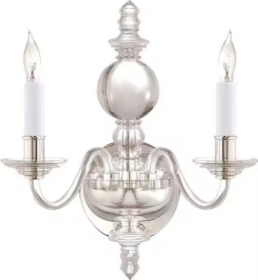 George ll Double Polished Nickel Wall Light