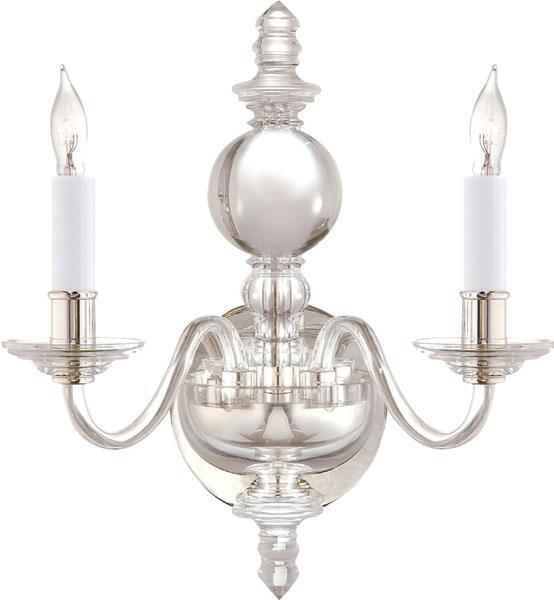 George ll Double Polished Nickel Wall Light