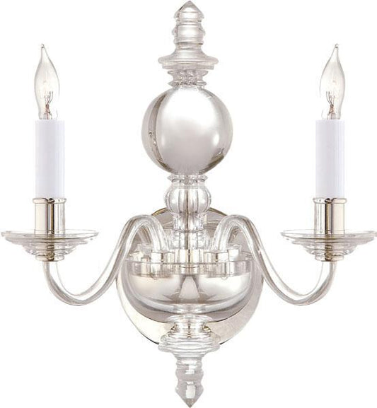George ll Double Polished Nickel Wall Light