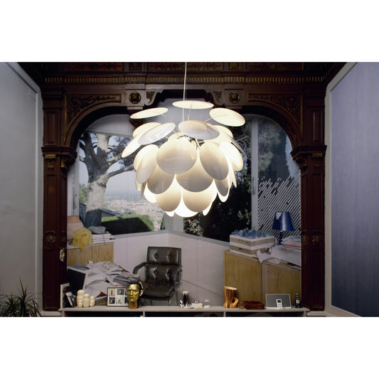 Discoco 88 Large Pendant with Opaque Discs On Chrome Sphere