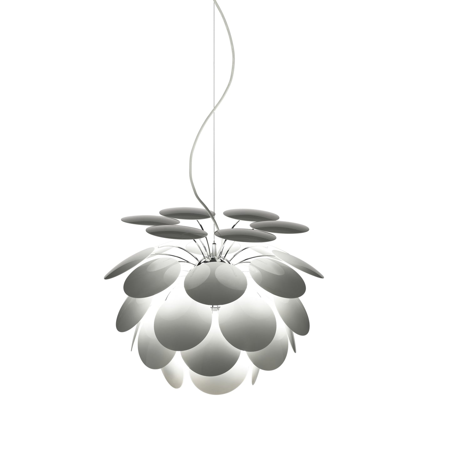 Discoco 53 Small Pendant with Opaque Discs On Chrome Sphere