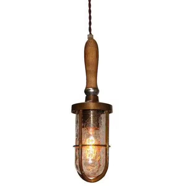 Trouble Crackled Glass Single Traditional Pendant