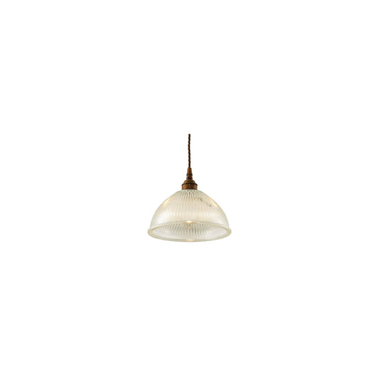 Boston Vintage Holophane Glass Pendant Light 20cm