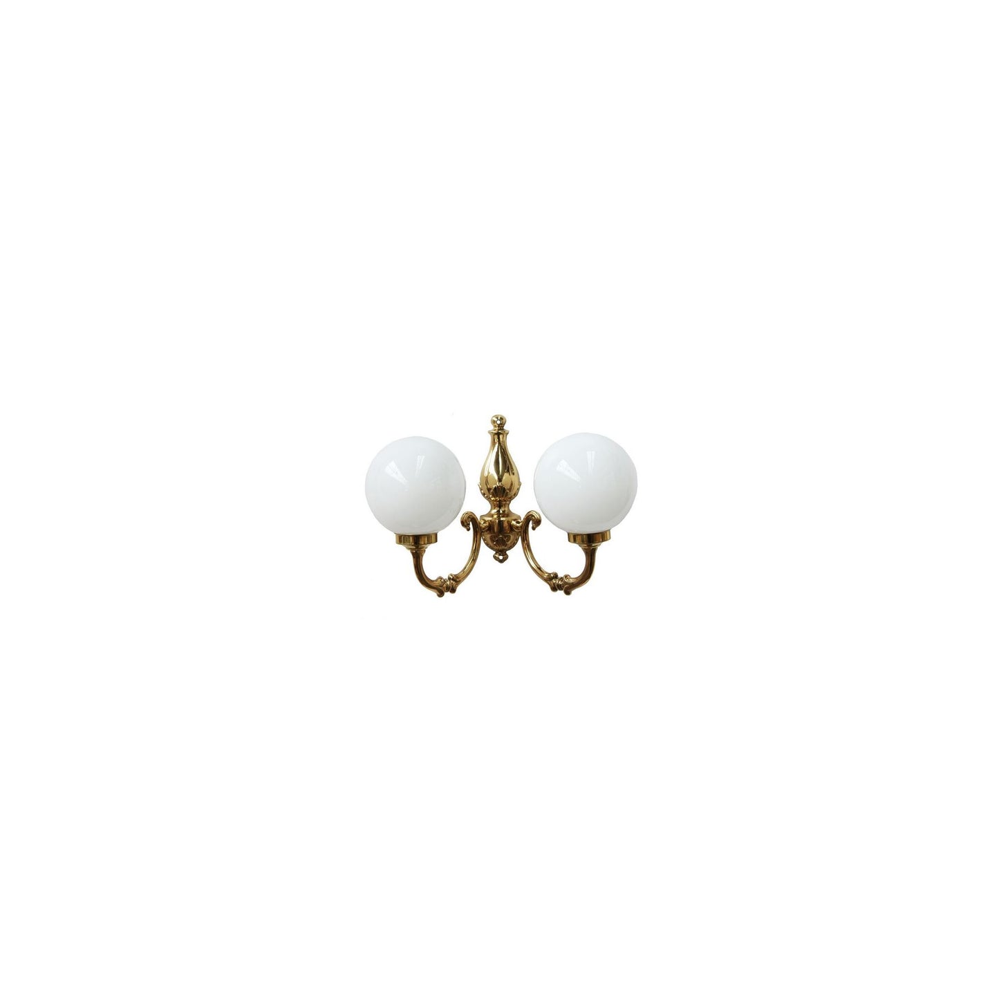 Ben Two-Arm Traditional Wall Light with Opal Glass Shade
