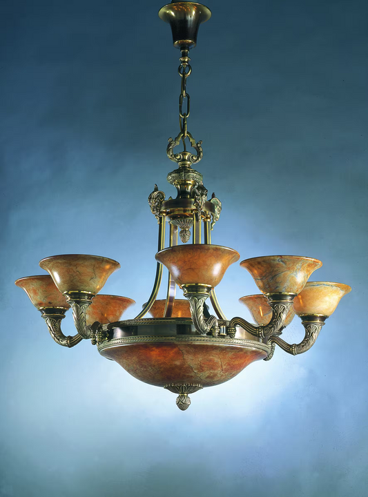 Royal Heritage 12-Light Alabaster Chandelier