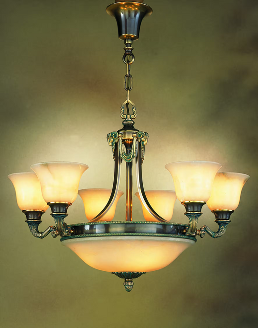 Royal Heritage 9-Light Alabaster Chandelier