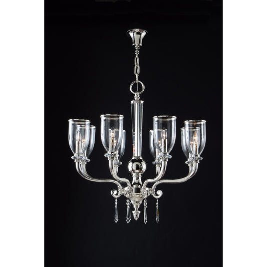 Gallery 8-Light Crystal Glass Chandelier with Glass Shade