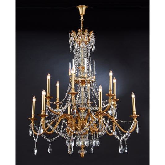 Royal Heritage Gilt Bronze Chandelier 6+6 Light