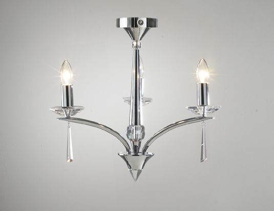Hyperion Three-Light Crystal Flush Mount